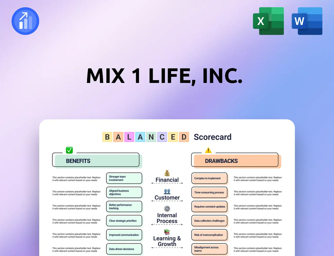 Mix 1 Life, Inc. Balanced Scorecard