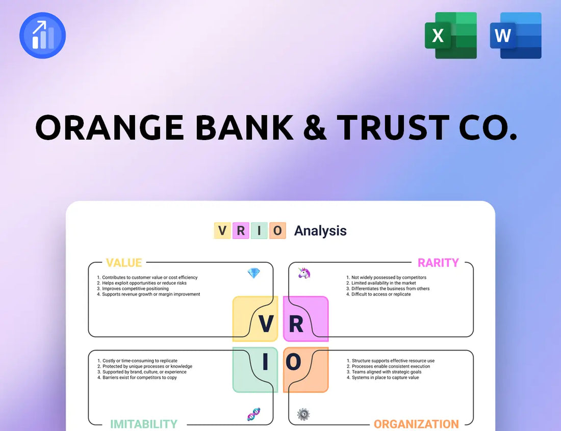 Orange Bank & Trust Co. VRIO Analysis