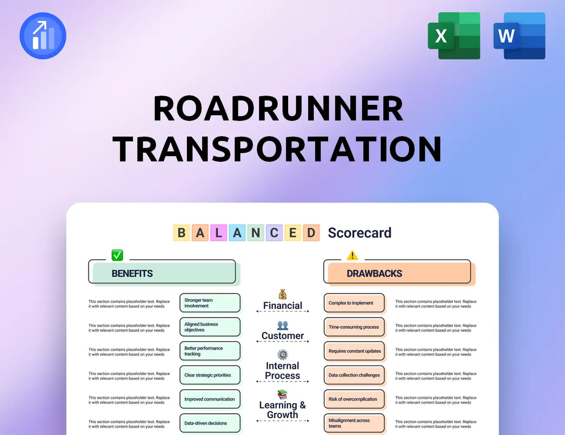 Roadrunner Transportation Balanced Scorecard